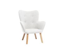 Fauteuil enfant scandinave en tissu gris polaire et bois clair BABY BRISTOL