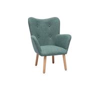 Fauteuil enfant scandinave en tissu vert de gris et bois clair BABY BRISTOL