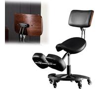Fauteuil ergonomique à roulettes réglable avec dossier, repose-pieds, siège à genoux pour spa, clinique, massage