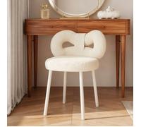 Fauteuil et Chaise pour Salon, Chaise de Coin avec Dossier Nœud Papillon, Assise Velours Doux, Blanc
