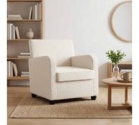 vidaXL Fauteuil Crème Fausse Laine d'agneau
