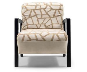 Fauteuil Fauteuil à oreilles Fauteuil en tissu Beige Rembourrage Salon Siège monoplace