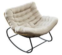Fauteuil - Fauteuil de relaxation - Fauteuil à bascule - Fauteuil de balcon - Design spacieux - Structure métallique robuste