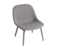 Fauteuil Fibre m. Rembourré Base Bois Remix 133/Gris