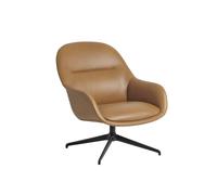 Fauteuil Fibre Pivotant Cuir Cognac/Anthracite