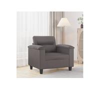vidaXL Fauteuil Chaise de relaxation avec coussin et dossier, Moderne Gris similicuir 60 cm