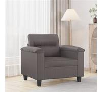 vidaXL Fauteuil Chaise de relaxation avec coussin et dossier, Moderne Gris similicuir 60 cm