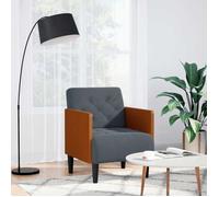 Fauteuil - Gris foncé - Velours - 1 place - Accoudoirs inclus