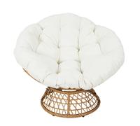 Fauteuil Noli pied rotatif 360° avec coussin - Blanc