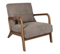 HOME DECO FACTORY, HD0348, Fauteuil Salon Cotele Scott Taupe, Softness, Mobilier, Assise, canapé et Fauteuil, 64,5x75x83,5 cm, Hauteur Assise 43 cm, Taupe