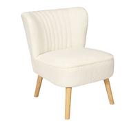 Home Deco Factory – Fauteuil Érika HD7631 – Bouclette, Design moderne et confortable – Blanc