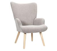 Home Deco Factory - Fauteuil Rhea HD0488 - Tissu bouclette, confort ergonomique - Taupe