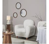 Home Deco Factory - Fauteuil club Scott côtelé - 89x84x82 cm - Hauteur assise 43 cm - Beige