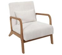 Home Deco Factory - Fauteuil Scott Côtelé - Confort Softness - Beige - Hauteur assise 43 cm
