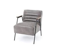 Fauteuil Hutch en simili cuir gris - - Gris - Simili Cuir