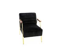 Fauteuil Hutch velours noir - - Noir - Tissu
