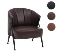 Mendler Fauteuil HWC-P30 Simili Cuir Marron foncé