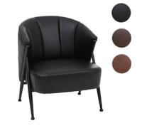 Mendler Fauteuil HWC-P30 Similicuir Noir
