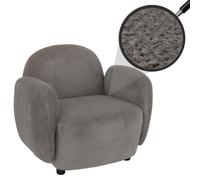 Fauteuil HWC-P33, fauteuil lounge/relax/cocktail Fauteuil rembourré, tissu/textile chenille (330 g/m²) Oeko-Tex gris clair