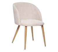 Fauteuil imitation chêne ""Céleste"" en velours côtelé Atmosphéra - Lin