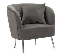 Fauteuil Imitation Fourrure "Soffy" 78cm Gris