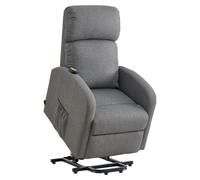 Fauteuil inclinable à levage électrique, fauteuil releveur électrique pour personnes âgées, réglage en continu, tissu en lin, mousse haute résilience, avec poches latérales, télécommande et larges acc