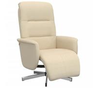 vidaXL Fauteuil inclinable avec repose-pieds en tissu Crème G