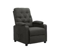 Fauteuil Inclinable, Chaise avec Dossier et Repose-pied Réglables, Siège de Salle de Séjour Salon Intérieur, Industriel, Gris Foncé Tissu 339103