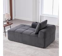 Fauteuil inclinable confortable en velours côtelé, canapé prêt à l'emploi, moelleux avec coussins de dossier, poche de rangement latérale pour la télécommande et le téléphone portable, porte-boisson i