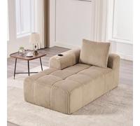 Fauteuil inclinable confortable en velours côtelé, canapé prêt à l'emploi, moelleux avec coussins de dossier, poche de rangement latérale pour la télécommande et le téléphone portable, porte-boisson i