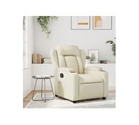 vidaXL Fauteuil de relaxation inclinable porte-gobelets, dossier & accoudoirs, similicuir crème