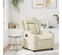 vidaXL Fauteuil de relaxation inclinable porte-gobelets, dossier & accoudoirs, similicuir crème