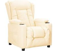 vidaXL Fauteuil inclinable Crème Similicuir