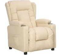 vidaXL Fauteuil inclinable Crème Tissu