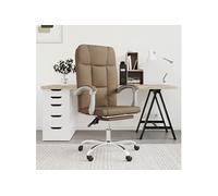 vidaXL Fauteuil Inclinable de Bureau Siège Inclinable Chaise d'Ordinateur Dossier et Repose-pied Réglables Meuble de Bureau Intérieur Marron Tissu G