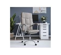 Fauteuil Inclinable de Bureau Siège Inclinable Chaise d'Ordinateur Dossier et Repose-pied Réglables Meuble de Bureau Intérieur Taupe Tissu