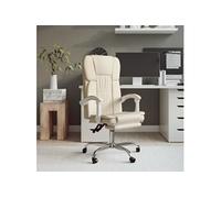 vidaXL Fauteuil inclinable de bureau - Crème