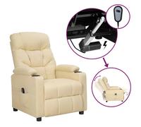 Fauteuil Inclinable Électrique Chaise de Relaxation Releveur Marron Tissu vidaXL