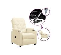 vidaXL Fauteuil inclinable électrique Crème Similicuir