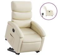 Fauteuil inclinable électrique crème similicuir