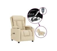 Fauteuil inclinable électrique Crème Tissu