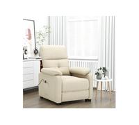 vidaXL Fauteuil Inclinable Electrique Fauteuil de Relaxation Meuble de Salon Salle de Séjour Bureau Dossier et Repose-Pied Réglables Crème Tissu