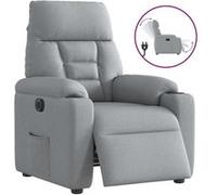 vidaXL Fauteuil inclinable électrique en tissu Gris clair