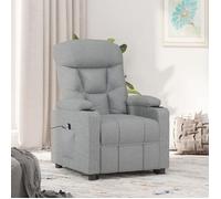 vidaXL Fauteuil inclinable électrique Gris clair Tissu