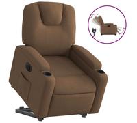 Fauteuil inclinable électrique marron tissu