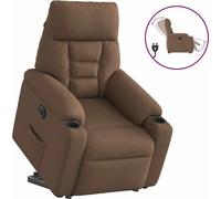 Fauteuil inclinable électrique marron tissu