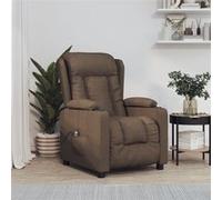 vidaXL Fauteuil Électrique Inclinable - Marron Tissu
