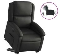 Fauteuil inclinable électrique noir cuir véritable