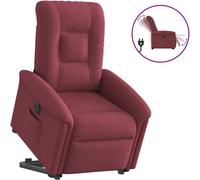 Fauteuil inclinable électrique rouge bordeaux tissu