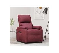 vidaXL Fauteuil Inclinable Électrique, Fauteuil de Relaxation avec Dossier et Repose-Pied, Fauteuil Releveur, Siège de Salle de Séjour Salon Intérieur, Moderne, Rouge Bordeaux Tissu